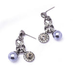 Vintage Crystal & Fresh Pearl Drop Earring_2 colors