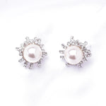 Classic Button Crystal & Pearl Earring_2 colors