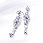 Elegant Long drop Fresh Pearl & Crystal Earring_3 colors