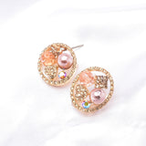 Charming Pearl Crystal Stud Earring_6 colors