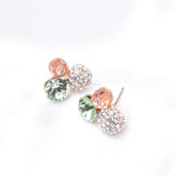 Charming Triple Round crystal Earring_2 colors