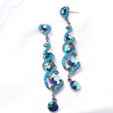 Elegant Long drop Fancy Crystal Earring_2 colors