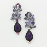 Fancy Tear drop crystal Tree branch leaves Earring_3 colors