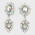 Fancy Crystal flower drop Earring_4 colors