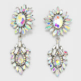 Fancy Crystal flower drop Earring_4 colors