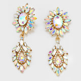 Fancy Crystal flower drop Earring_4 colors