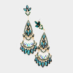 Elegant Crystal Chandelier Evening Earring_8 colors