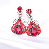 Crystal Rhinestone Arabian Teardrop Evening Earring_8 colors