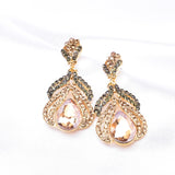 Crystal Rhinestone Arabian Teardrop Evening Earring_8 colors