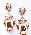 Rectangle Fancy crystal Accented Evening Earring_11 colors