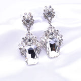 Rectangle Fancy crystal Accented Evening Earring_11 colors