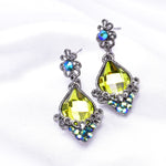 Victorian Filigree Crystal Dangle Earring_4 colors