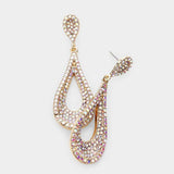 Crystal Rhinestone Pave Petal Evening Earrings_15 colors