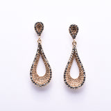 Crystal Rhinestone Pave Petal Evening Earrings_15 colors