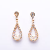 Crystal Rhinestone Pave Petal Evening Earrings_15 colors