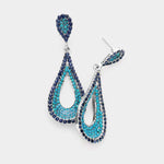 Crystal Rhinestone Pave Petal Evening Earrings_15 colors