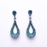 Crystal Rhinestone Pave Petal Evening Earrings_15 colors