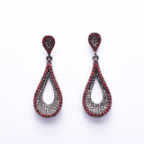 Crystal Rhinestone Pave Petal Evening Earrings_15 colors