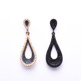 Crystal Rhinestone Pave Petal Evening Earrings_15 colors