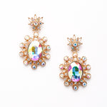 Elegant Oval Crystal Dangle Earring_9 colors