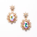 Elegant Oval Crystal Dangle Earring_9 colors