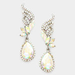 Crystal Rhinestone Teardrop Dangle Evening Earring_4 colors