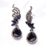 Crystal Rhinestone Teardrop Dangle Evening Earring_4 colors