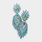 Crystal Feather shape Earring_10 colors