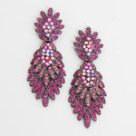 Crystal Feather shape Earring_10 colors