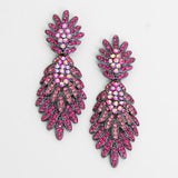 Crystal Feather shape Earring_10 colors