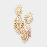 Crystal Feather shape Earring_10 colors