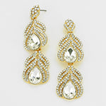 Elegant double tear drop crystal Earring_4 colors