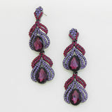 Elegant double tear drop crystal Earring_4 colors