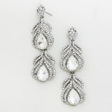 Elegant double tear drop crystal Earring_4 colors