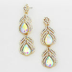 Elegant double tear drop crystal Earring_4 colors