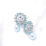 Cute flower Pearl & Crystal Earrings_8 colors