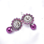 Cute flower Pearl & Crystal Earrings_8 colors