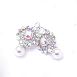 Cute flower Pearl & Crystal Earrings_8 colors