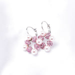 Elegant Square Circle Pearl & Crystal Euro Wire Earring_6 colors