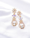 Cute flower top crystal Earrings_6 colors