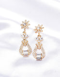 Cute flower top crystal Earrings_6 colors