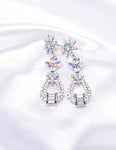 Cute flower top crystal Earrings_6 colors