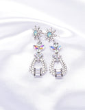 Cute flower top crystal Earrings_6 colors