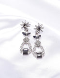 Cute flower top crystal Earrings_6 colors