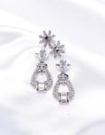 Cute flower top crystal Earrings_6 colors