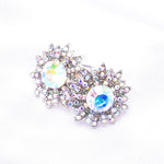 Elegant Round Crystal & Flower Earring_8 colors