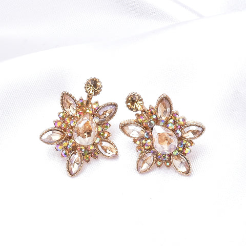Elegant Marquise Crystal & Flower Earring_6 colors