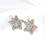 Elegant Marquise Crystal & Flower Earring_6 colors