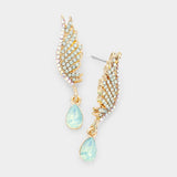 Angel Wing Embellished Crystal Earring_5 colors