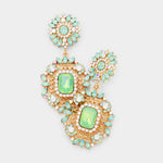 Elegant fancy crystal filigree evening earring_10 colors